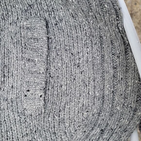 Cynthia Rowley Chunky Thick Cowl Neck Wool Blend Sweater Kangaroo Pocket Sz L - Picture 5 of 12